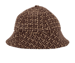 Gucci GG Bucket Hat, Wool, Brown, Sz L, 3*